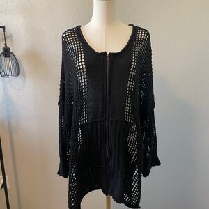 POL Black Knit Swim Cover-Up
